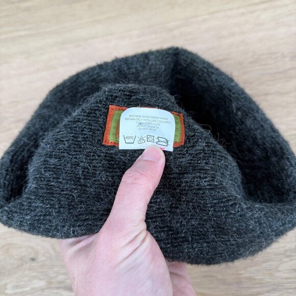 Horny Toad VTG Mohair Wool Folded Brim Cap Hat Size M Gray Green Outdoor Winter - Picture 5 of 8